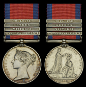 Military General Service 1793-1814, 4 clasps, Sahagun & Benevente, Vittoria, Orthes, Toulouse (J. Dwyer, Corporal,...