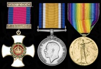 A Great War D.S.O. group of three awarded to Lieutenant J. Martin, Royal Naval Reserve and Mercantile Marine, who...
