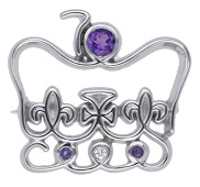 A Royal Memorabilia brooch by Mappin & Webb, 2022, the openwork crown with surmount formed as the number ‘70’,...
