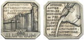 FRANCE, Exposition International des Arts et Techniques, Paris, 1937, an octagonal Art Déco aluminium plaque by...