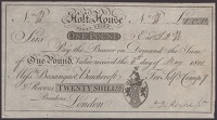 Holt House, Derbyshire, for Self & Compy, £1, 6 May 1801, serial number N9/81, D. Dakeyne signature, pinholes, good...