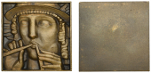 FRANCE, Joueur de Flûte [Flute Player], 1925 [issued 1926], a uniface square Art Déco bronze plaque by M.-F.....