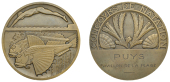 FRANCE, Concours de Natation [Swimming Competition], 1924 [issued 1926], an Art Déco bronze award medal by M....