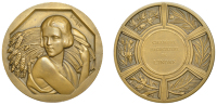 FRANCE, Agriculture, 1932, an Art Déco bronze award medal by R. Cochet, young woman facing right, her head turned...