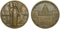 FRANCE, Cinquantenaire du Sénat, Paris [50th Anniversary of the Senate], 1929, an Art Déco bronze medal by...