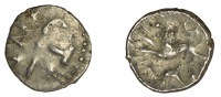 British Iron Age, ATREBATES and REGNI, Tincomarus (25 BC - AD 10), silver Unit, tinc cruciform around pellet, rev....