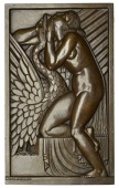 FRANCE, Léda et le Cygne [Leda and the Swan], 1925 [struck 1929], a uniface Art Déco bronze plaque by A....