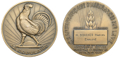 FRANCE, La Populaire, 1938, an Art Déco bronze award medal by R. Delamarre for Arthus-Bertrand on behalf of the...