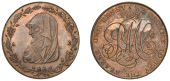 Amlwch, Parys Mine Co, Penny, 1787, druid’s head left encircled by wreath of 22 acorns, rev. pm co cypher,...