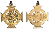 England, Methodist Church Temperance Examination, a 9ct gold fob medal, probably by Albert Sydenham, in the form of...