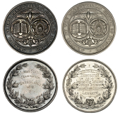 England, Presbyterian Church of England, a pair of silver medals, ‘Awarded by the Presbyterian Church of...