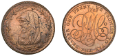 Amlwch, Parys Mine Co, Penny, 1788, druid’s head left encircled by thin wreath of 22 single acorns, rev. pm co...