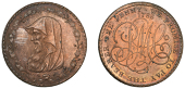 Amlwch, Parys Mine Co, Penny, 1788, druid’s head left encircled by thin wreath of 16 single acorns, rev. pm co...