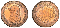 Amlwch, Parys Mine Co, Penny, 1788, druid’s head left encircled by thin wreath of 17 single acorns, rev. pm co...