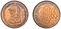Amlwch, Parys Mine Co, Penny, 1788, druid’s head left encircled by thin wreath of 17 single acorns, rev. pm co...