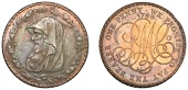 Amlwch, Parys Mine Co, Penny, 1788, druid’s head left encircled by thin wreath of 17 single acorns, rev. pm co...