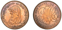Amlwch, Parys Mine Co, Penny, 1788, druid’s head left encircled by thin wreath of 17 single acorns, rev. pm co...
