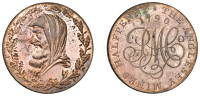 Amlwch, Parys Mine Co, Pattern Halfpenny, 1790, by R. Dumarest for M. Boulton, in copper, druid’s head left...