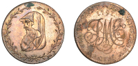 Amlwch, Parys Mine Co, Halfpenny, 1791, uncertain manufacturer (early Boulton?), druid’s head left encircled by...