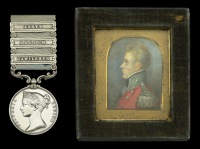 A rare ‘Assye’ three clasp Army of India Medal awarded to Captain J. Smith, 12th Madras Native Infantry,...