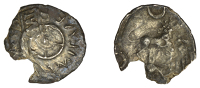 British Iron Age, ATREBATES and REGNI, Verica (AD 10-40), silver Unit, Verica Circles type, struck over Verica Eagle...