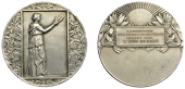 FRANCE, Femme avec couronne [Female with Wreath], c. 1930, an Art Déco plated bronze award medal by É.-C. Fraisse...