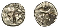 British Iron Age, BELGAE, Uninscribed series, plated gold Quarter-Stater, British O [Hampshire Thunderbolt type],...