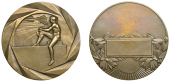 FRANCE, Athlète au Stade [Athlete at the Stadium], 1930, an Art Déco bronze award medal by É.-C. Fraisse and...