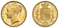 Australia, Victoria, Sovereign, 1885m, shield rev., Melbourne (Hill 66; S 3854A). Lustrous, good extremely fine...