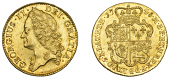 George II (1727-1760), Guinea, 1745, intermediate head left, rev. crowned shield of arms (Schneider 590; EGC 604;...