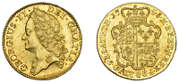 George II (1727-1760), Guinea, 1745, intermediate head left, rev. crowned shield of arms (Schneider 590; EGC 604;...