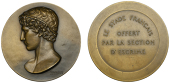 FRANCE, Hermes, c. 1930, a bronze medal by M. Delannoy for Arthus-Bertrand adapted for Le Stade Français, male bust...