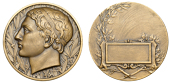 FRANCE, Apollo, c. 1940, an Art Déco bronze award medal by J.-É.-L. de Vernon, male bust left against a background...