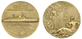 FRANCE, Compagnie Générale Transatlantique, Lancement de SS Antilles, 1952, a bronze medal by R. Delamarre, liner...