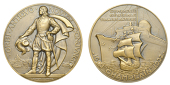 FRANCE, Compagnie Générale Transatlantique, Lancement de SS Champlain, 1932, an Art Déco bronze medal by R....