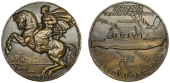 FRANCE, Compagnie Generale Transatlantique, Lancement de SS Ville d’Alger, 1935, an Art Déco bronze medal by R....