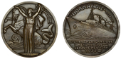 FRANCE, Compagnie Générale Transatlantique, Lancement de SS Normandie, 1935, an Art Déco bronze medal by...