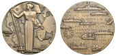 FRANCE, Centenaire du Compagnie Générale Transatlantique, 1955, a bronze medal by M.-F. Renard, robed female...