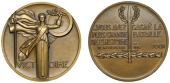 FRANCE, Vingtième Anniversaire de la Victoire [20th Anniversary of Victory], 1938, an Art Déco bronze medal by P....