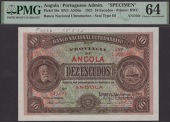 Banco Nacional Ultramarino, Angola, printers archival specimen 10 Escudos, 1 January 1921, serial number range...