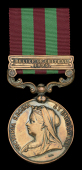 India General Service 1895-1902, 1 clasp, Relief of Chitral 1895, bronze issue (Bullock Dvr. Mala. Din C.T.D.) name...