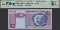 Banco Nacional de Angola, replacement 100 Kwanzas, 11 November 1987, serial number ZA 7030957, in PMG holder 65 EPQ,...