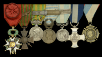 An extremely rare Great War D.S.C. and life-saving group of eight awarded to Lieutenant de Vaisseau J. J. Perrette,...