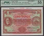 Banco Nacional Ultramarino, Cape Verde, printers archival specimen 50 Escudos (2), 1 August 1941, serial number...