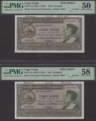Banco Nacional Ultramarino, Cape Verde, printers archival specimens for 5 Escudos (2), 16 November 1945, serial...