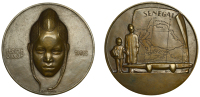 FRANCE, Exposition Coloniale Internationale, Paris, 1931, Sénégal, an Art Déco bronze medal by E.-A. Monier,...