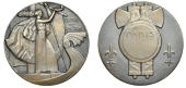FRANCE, Municipalité de Paris, c. 1930, an Art Déco bronze award medal by P.-M. Dammann, symbolic figure of Paris...