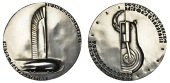 U.S.A., 25th Anniversary of General Motors, Detroit, 1933, an Art Déco plated bronze medal by N. Bel Geddes and...