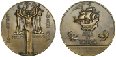 FRANCE, Exposition International des Arts et Techniques, Paris, 1937, an Art Déco bronze award medal by P.-M....