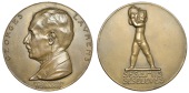 FRANCE, Georges Laurens, 1934, an Art Déco bronze medal by P.-M. Dammann for Arthus-Bertrand, bust left, rev. naked...